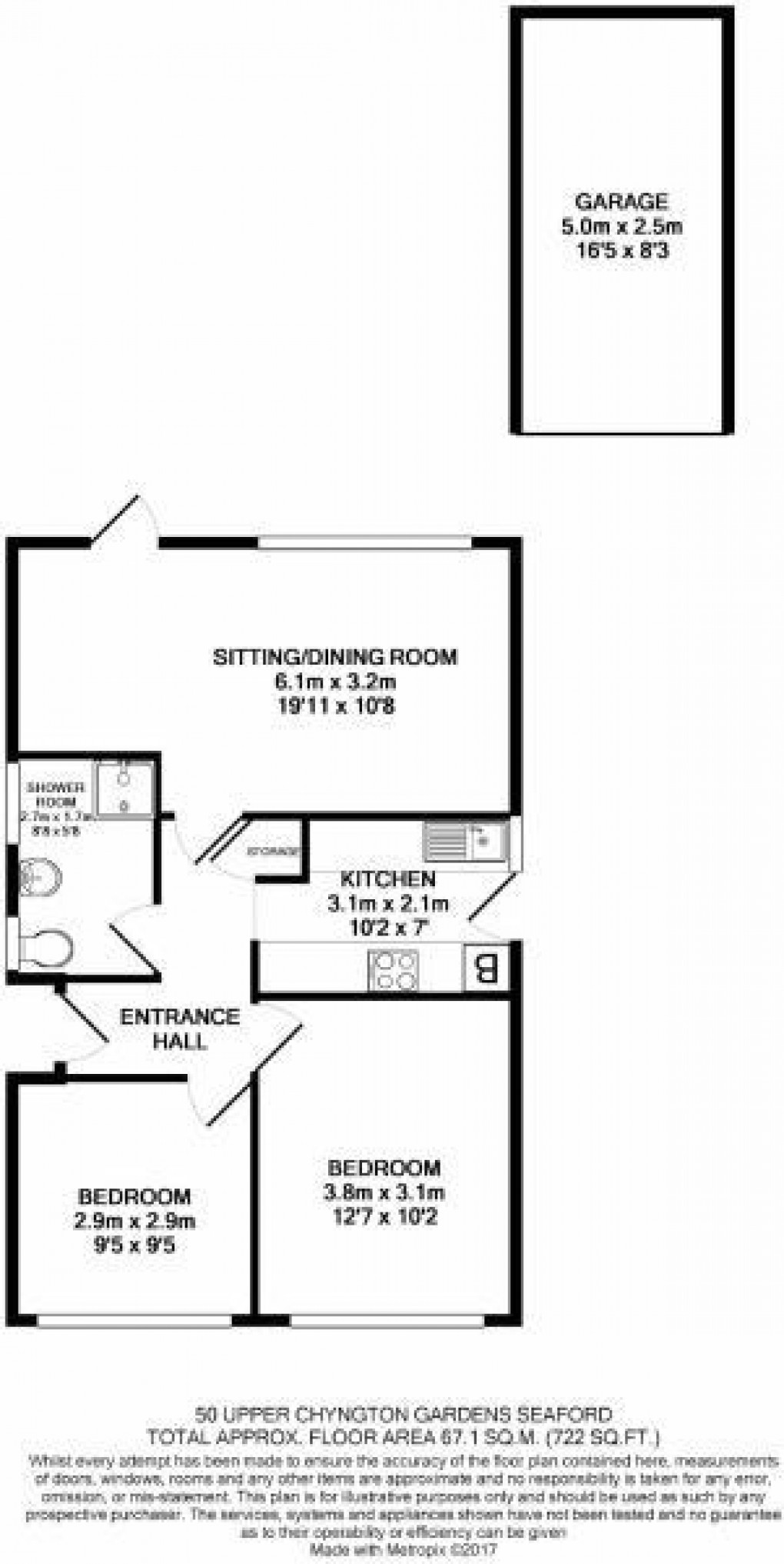 Floorplan for Upper Chyngton Gardens, Seaford