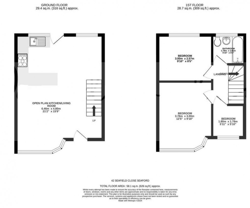 Floorplan for Seafield Close, Seaford